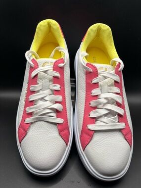 Cole Haan White & Pink Athletic Sneakers with Yellow Lining